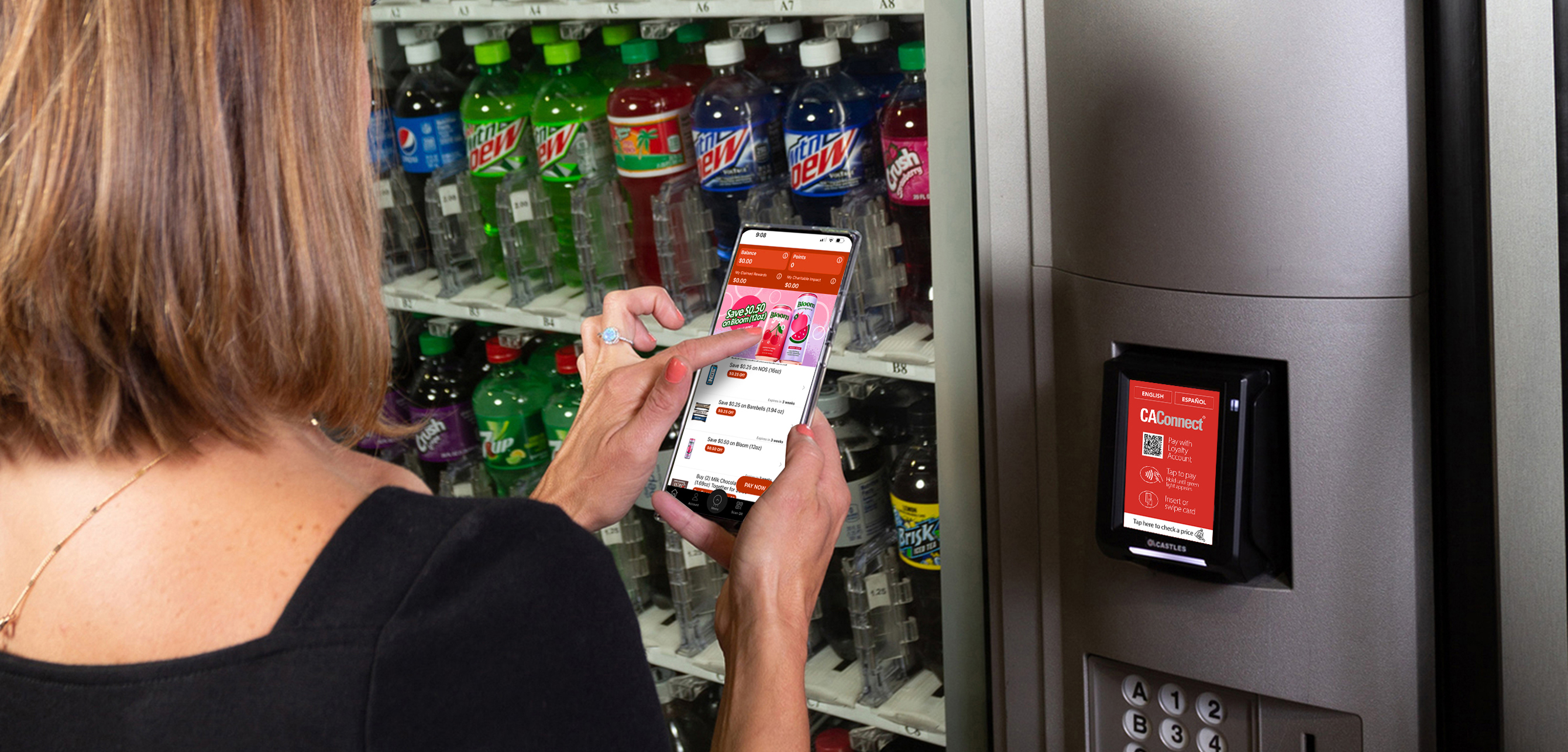 vending product selection with app
